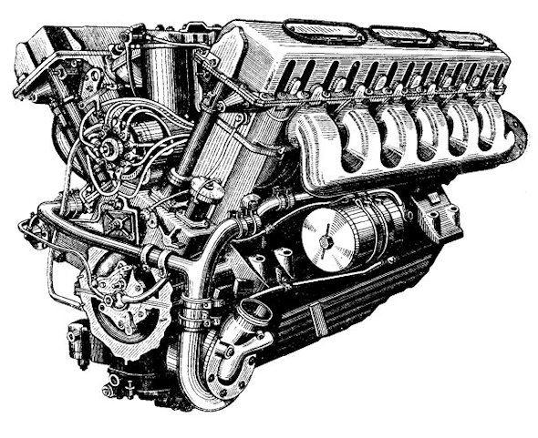 Рис. 50. Советский танковый дизель типа В-54